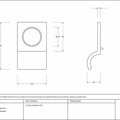 External Beeswax Rim Cylinder Pull - Image 3