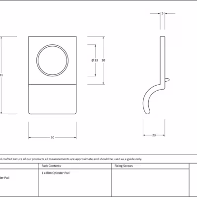 Pewter Rim Cylinder Pull - Image 4