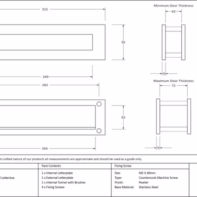 Pewter Traditional Letterbox - Image 4
