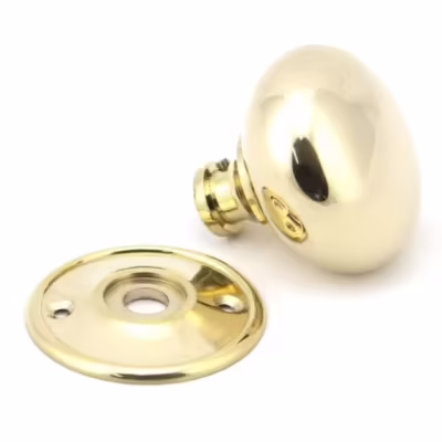 Polished Brass 57mm Mushroom Mortice/Rim Knob Set - Image 3