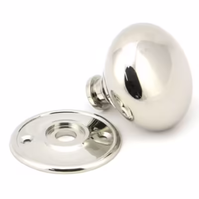 Polished Nickel 57mm Mushroom Mortice/Rim Knob Set - Image 3