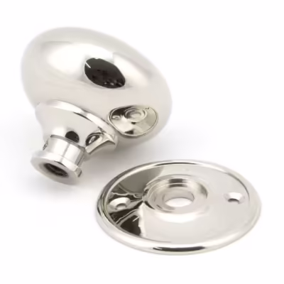 Polished Nickel 57mm Mushroom Mortice/Rim Knob Set - Image 4