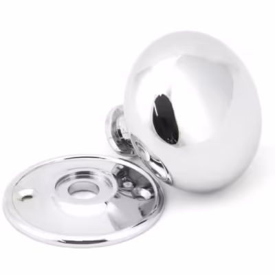 Polished Chrome 57mm Mushroom Mortice/Rim Knob Set - Image 3