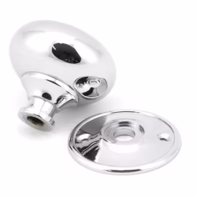 Polished Chrome 57mm Mushroom Mortice/Rim Knob Set - Image 4