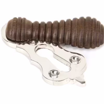 Rosewood & Polished Nickel Beehive Escutcheon