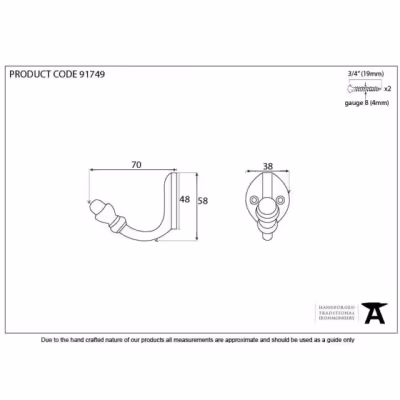 Polished Nickel Coat Hook - Image 3
