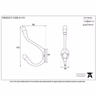 Polished Nickel Hat & Coat Hook - Image 2