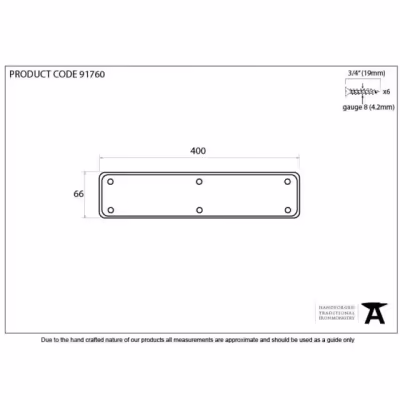 Black 400mm Plain Fingerplate - Image 2