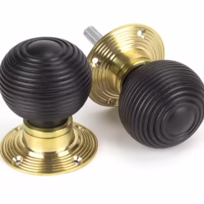 Ebony and PB Cottage Mortice/Rim Knob Set - Small