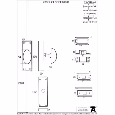 Pewter Cremone Bolt - Image 4