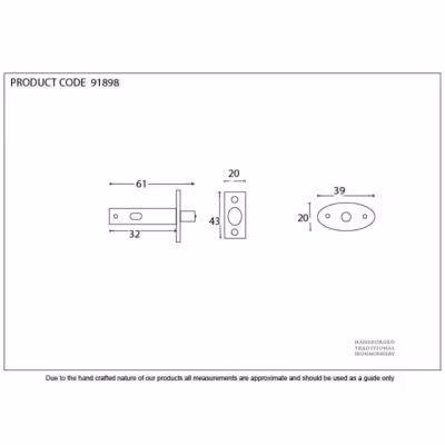 Polished Chrome Security Door Bolt - Image 2