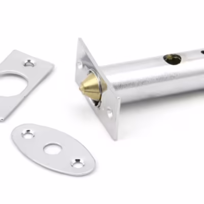 Polished Chrome Security Door Bolt - Image 1