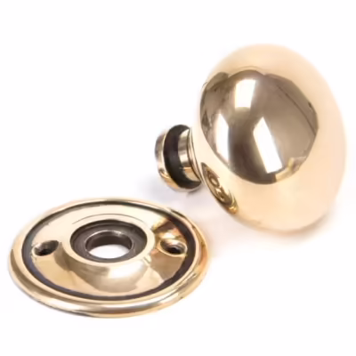 Polished Bronze Mushroom Mortice/Rim Knob Set - Image 3