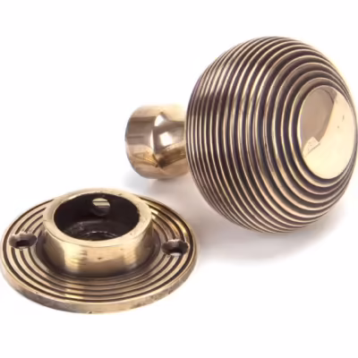 Polished Bronze Heavy Beehive Mortice/Rim Knob Set - Image 3