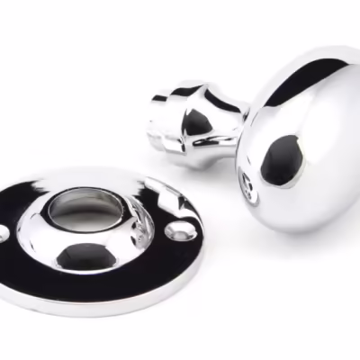 Polished Chrome Oval Mortice/Rim Knob Set - Image 3