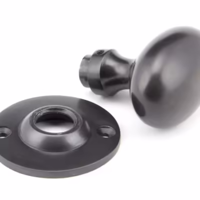 Aged Bronze Oval Mortice/Rim Knob Set - Image 3