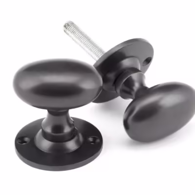 Aged Bronze Oval Mortice/Rim Knob Set