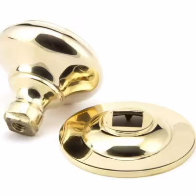 Polished Brass Round Centre Door Knob - Image 3