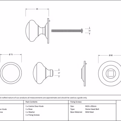 Polished Brass Round Centre Door Knob - Image 3