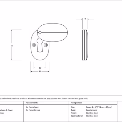 Polished Nickel Oval Escutcheon & Cover - Image 3