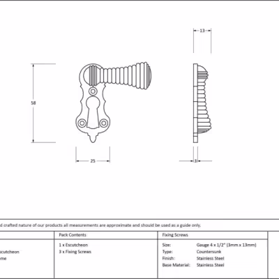 Satin Chrome Beehive Escutcheon - Image 3