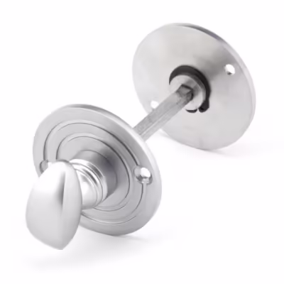 Satin Chrome Round Bathroom Thumbturn - Image 4