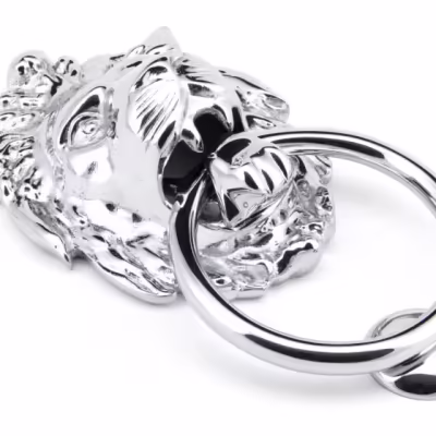 Polished Chrome Lion Head Door Knocker