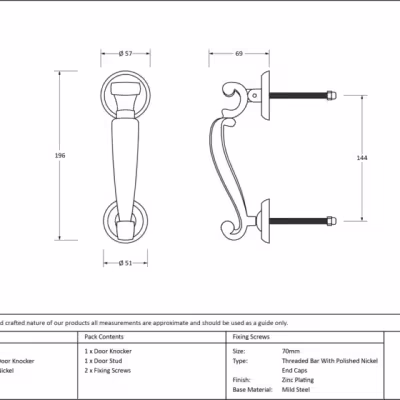 Polished Nickel Doctors Door Knocker - Image 4
