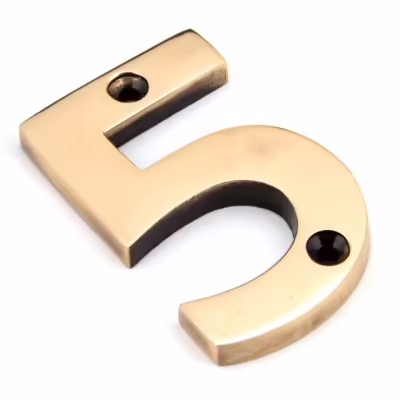 Polished Bronze Numeral 5