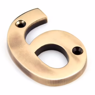 Polished Bronze Numeral 6