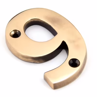 Polished Bronze Numeral 9 - Image 1