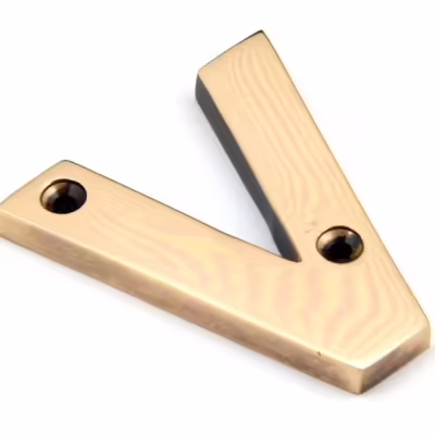 Polished Bronze Letter V