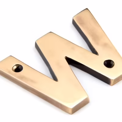 Polished Bronze Letter W
