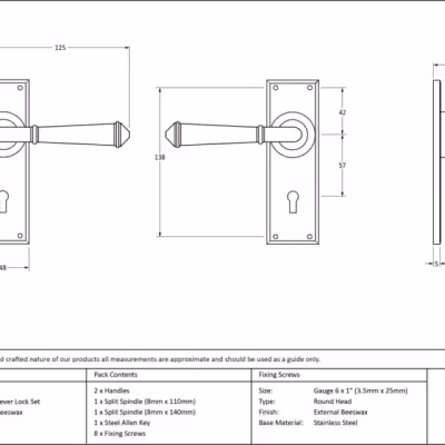 External Beeswax Regency Lever Lock Set - Image 4