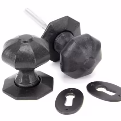 External Beeswax Octagonal Mortice/Rim Knob Set