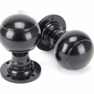 Black Regency Mortice/Rim Knob Set