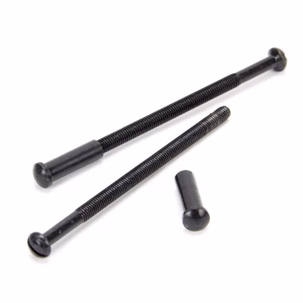 Black 5mm Male & Female Screws (2) - No Slots