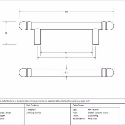 Natural Smooth 156mm Bar Pull Handle - Image 3