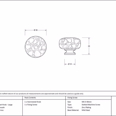 Natural Smooth Elan Cabinet Knob - Large - Image 3