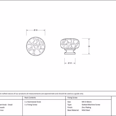 Natural Smooth Elan Cabinet Knob - Small - Image 3