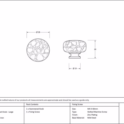 Black Elan Cabinet Knob - Large - Image 3