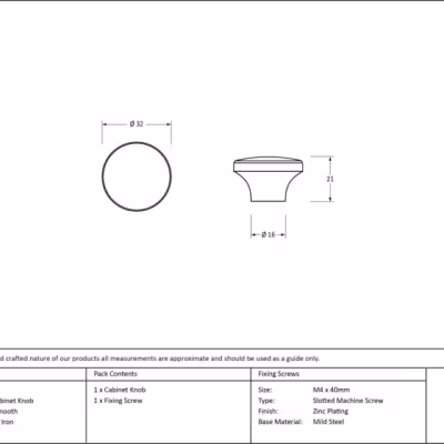 Natural Smooth Ribbed Cabinet Knob - Image 3