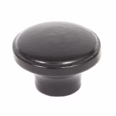 Black Ribbed Cabinet Knob - Image 1