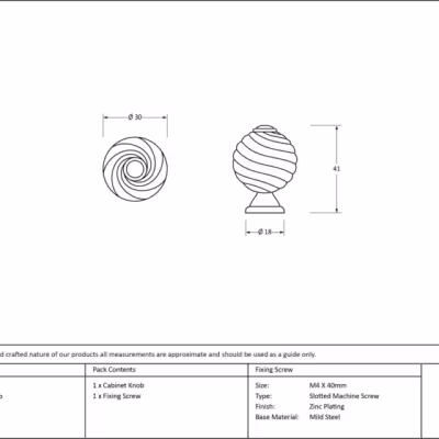 Black Twist Cabinet Knob - Image 4