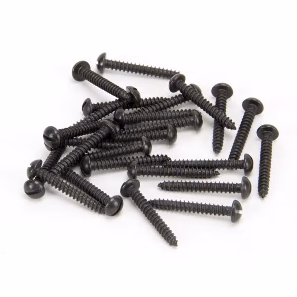 Black 6 x 1" Round Head Screws (25)