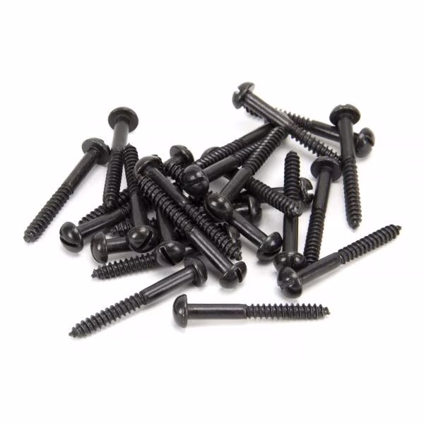 Black 10 x 1 1/2" Round Head Screws (25)