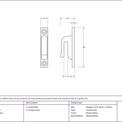 Pewter Hook Plate - Image 3