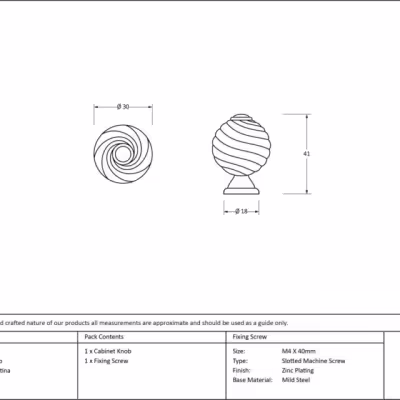 Pewter Twist Cabinet Knob - Image 3
