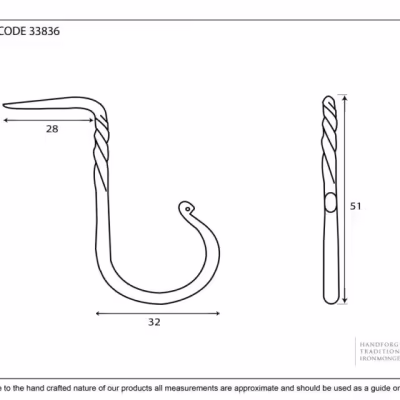 Black Cup Hook - Medium - Image 3
