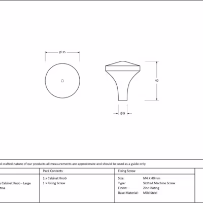 Pewter Shropshire Cabinet Knob - Large - Image 3